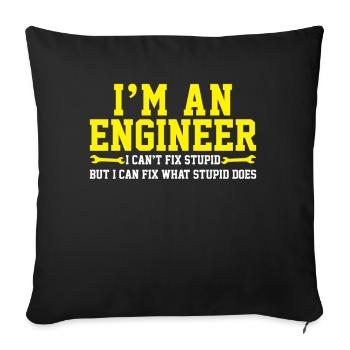 Engineer engineering - Sofa pillowcase 17,3'' x 17,3'' (45 x 45 cm) - black - Front