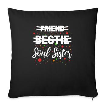 Friend Beast Soul Sister - Sofa pillowcase 17,3'' x 17,3'' (45 x 45 cm) - black - Front