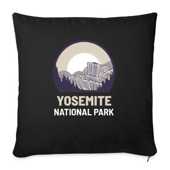 Parc national de Yosemite - Housse de coussin décorative 45 x 45 cm - noir - Devant