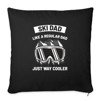 Skiing Ski Dad - Sofa pillowcase 17,3'' x 17,3'' (45 x 45 cm) - black - Front