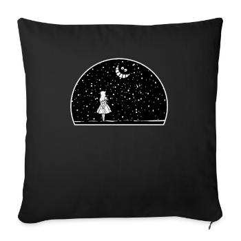 Wonderland starry night - Sofa pillowcase 17,3'' x 17,3'' (45 x 45 cm) - black - Front
