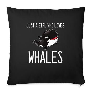 Orcas Schwertwale - Sofakissenbezug 45 x 45 cm - Schwarz - Vorne