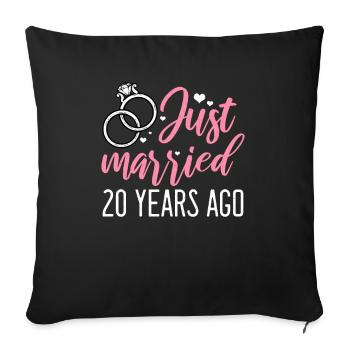 20-year wedding anniversary - Sofa pillowcase 17,3'' x 17,3'' (45 x 45 cm) - black - Front
