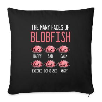 blobfish - Sofa pillowcase 17,3'' x 17,3'' (45 x 45 cm) - black - Front
