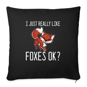 Foxes Foxes Foxes Animals - Sofa pillowcase 17,3'' x 17,3'' (45 x 45 cm) - black - Front