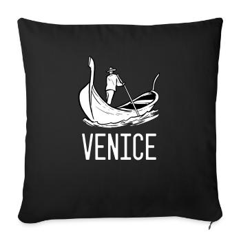 Gondola Venice travel souvenir - Sofa pillowcase 17,3'' x 17,3'' (45 x 45 cm) - black - Front