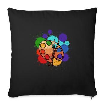 Artist-painter's palette - Sofa pillowcase 17,3'' x 17,3'' (45 x 45 cm) - black - Front