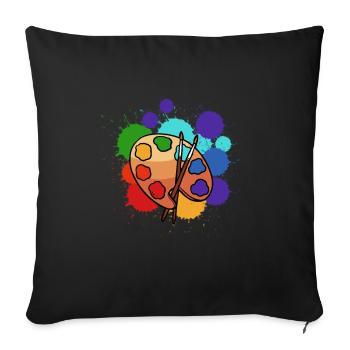 Artist-painter's palette - Sofa pillowcase 17,3'' x 17,3'' (45 x 45 cm) - black - Front
