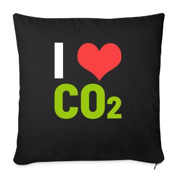 CO2 carbon dioxide - Sofa pillowcase 17,3'' x 17,3'' (45 x 45 cm) - black - Front