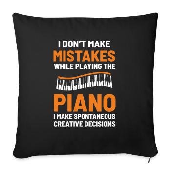 piano pianist - Sofa pillowcase 17,3'' x 17,3'' (45 x 45 cm) - black - Front