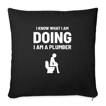 Plumbing plumbing humor - Sofa pillowcase 17,3'' x 17,3'' (45 x 45 cm) - black - Front