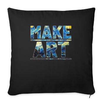 Artiste artiste artiste enseignant - Housse de coussin décorative 45 x 45 cm - noir - Devant