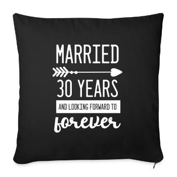 30th wedding anniversary - Sofa pillowcase 17,3'' x 17,3'' (45 x 45 cm) - black - Front