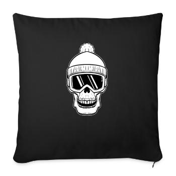Snowboarding Totenkopf Snowboarder - Housse de coussin décorative 45 x 45 cm - noir - Devant