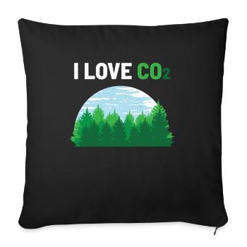 I Love CO2 - Sofa pillowcase 17,3'' x 17,3'' (45 x 45 cm) - black - Front