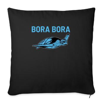 Tortue de bora bora - Housse de coussin décorative 45 x 45 cm - noir - Devant