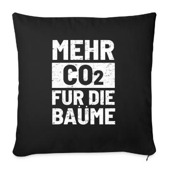 CO2 carbon dioxide tree - Sofa pillowcase 17,3'' x 17,3'' (45 x 45 cm) - black - Front