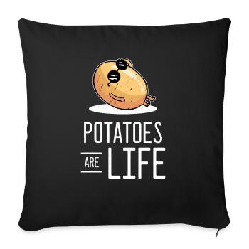 Pommes de terre - Housse de coussin décorative 45 x 45 cm - noir - Devant