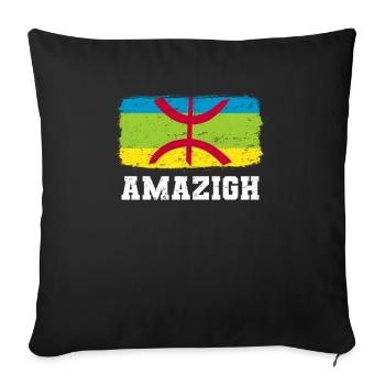 Amazigh Flag - Sofa pillowcase 17,3'' x 17,3'' (45 x 45 cm) - black - Front