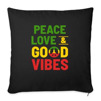 Hippie - Housse de coussin décorative 45 x 45 cm - noir - Devant