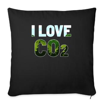 I love CO2 carbon dioxide - Sofa pillowcase 17,3'' x 17,3'' (45 x 45 cm) - black - Front