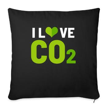 J'aime le CO2 - Housse de coussin décorative 45 x 45 cm - noir - Devant