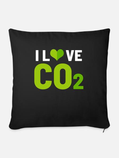 Ich liebe CO2 - Sofakissenbezug 45 x 45 cm - Schwarz