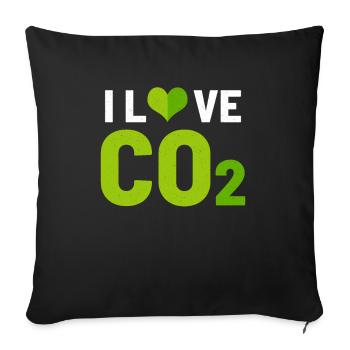 J'aime le CO2 - Housse de coussin décorative 45 x 45 cm - noir - Devant