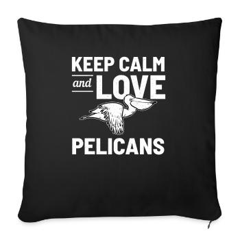 oiseau Pelican - Housse de coussin décorative 45 x 45 cm - noir - Devant