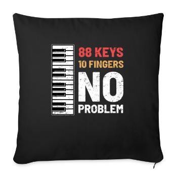piano pianist - Sofa pillowcase 17,3'' x 17,3'' (45 x 45 cm) - black - Front