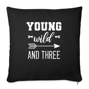3ème fête d'anniversaire - Housse de coussin décorative 45 x 45 cm - noir - Devant