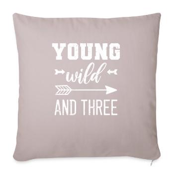 3rd birthday party - Sofa pillowcase 17,3'' x 17,3'' (45 x 45 cm) - light taupe - Front