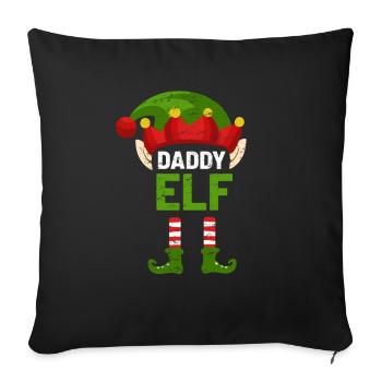 Dad Elf Christmas Costume - Sofa pillowcase 17,3'' x 17,3'' (45 x 45 cm) - black - Front
