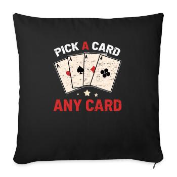 Carte magique magicien - Housse de coussin décorative 45 x 45 cm - noir - Devant