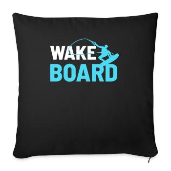 Wakeboarding - Sofa pillowcase 17,3'' x 17,3'' (45 x 45 cm) - black - Front