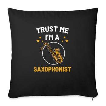 Saxophoniste et saxophoniste - Housse de coussin décorative 45 x 45 cm - noir - Devant