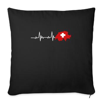 Switzerland Swiss flag - Sofa pillowcase 17,3'' x 17,3'' (45 x 45 cm) - black - Front