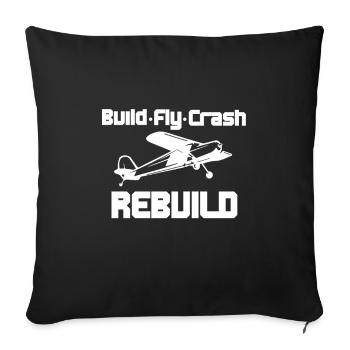 Avion RC pilote - Housse de coussin décorative 45 x 45 cm - noir - Devant