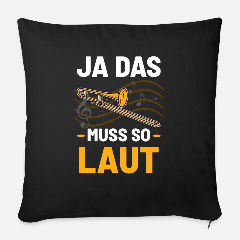 Posaune Posaunist Marching Band - Sofakissenbezug 45 x 45 cm - Schwarz