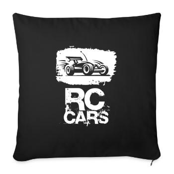 Courses de voitures RC - Housse de coussin décorative 45 x 45 cm - noir - Devant
