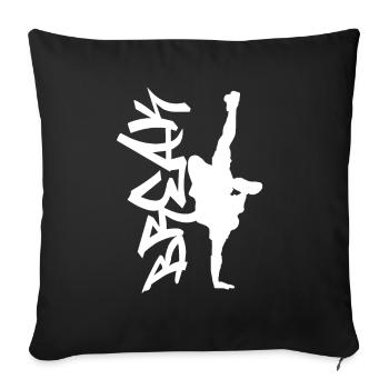 break dance - Housse de coussin décorative 45 x 45 cm - noir - Devant