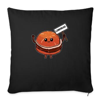 Leberkäs Meat Cheese - Sofa pillowcase 17,3'' x 17,3'' (45 x 45 cm) - black - Front