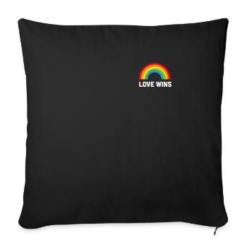 Drapeau arc-en-ciel fierté LGBT - Housse de coussin décorative 45 x 45 cm - noir - Devant