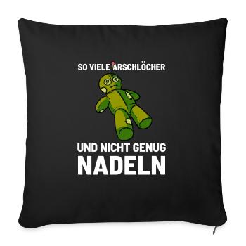 Tant de trous du cul et pas assez d'aiguilles - Housse de coussin décorative 45 x 45 cm - noir - Devant