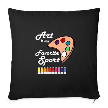 Artiste professeur d'art - Housse de coussin décorative 45 x 45 cm - noir - Devant