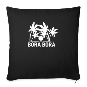 Bora Bora Bora Plage tropicale - Housse de coussin décorative 45 x 45 cm - noir - Devant