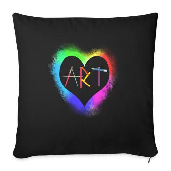 Art teacher artist - Sofa pillowcase 17,3'' x 17,3'' (45 x 45 cm) - black - Front