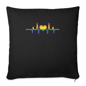 LGBT Flag Gay Lesbian Lesbian Lesbian - Sofa pillowcase 17,3'' x 17,3'' (45 x 45 cm) - black - Front