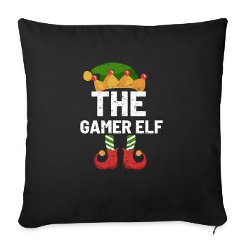 Christmas Gamer Elf - Sofa pillowcase 17,3'' x 17,3'' (45 x 45 cm) - black - Front