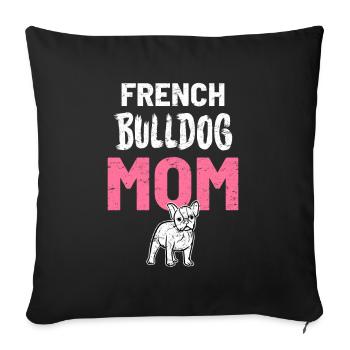 Bouledogue français maman - Housse de coussin décorative 45 x 45 cm - noir - Devant
